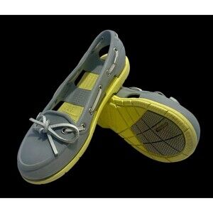 Crocs Beach Line Boat Shoes Slip On Loafers Women Size 4 EUC